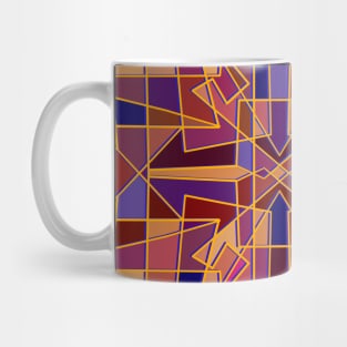 Random geometric shapes in warm color tones Mug